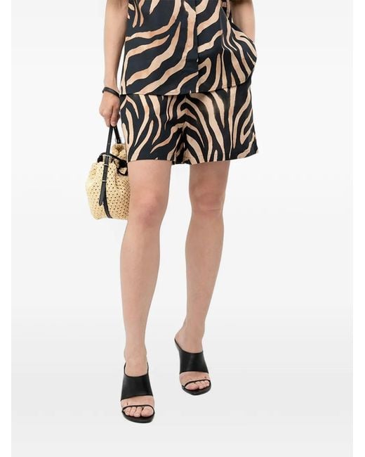 HUGO Black Zebra-Print Drawstring Shorts