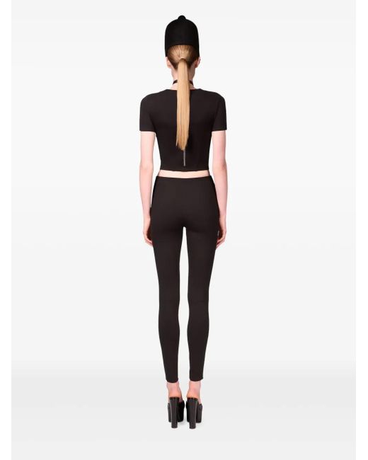 Area Black Zipper Brief Leggins