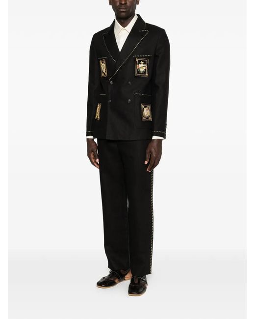 Bode Black Blazer À Design Un Bouton for men
