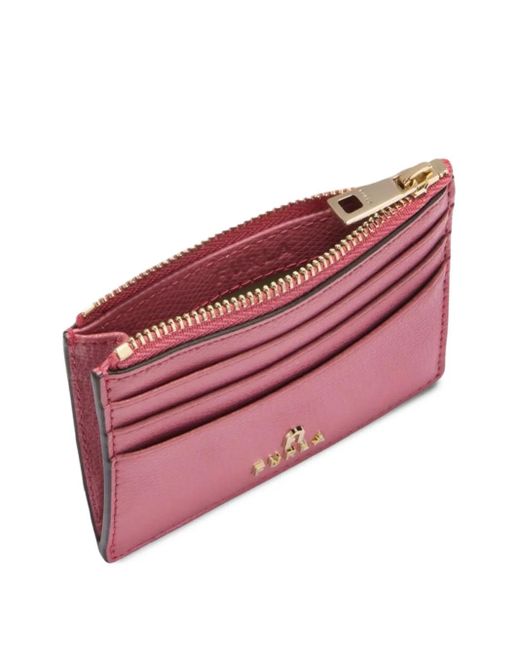 Furla Pink Camelia S Zip-Top Card Holder