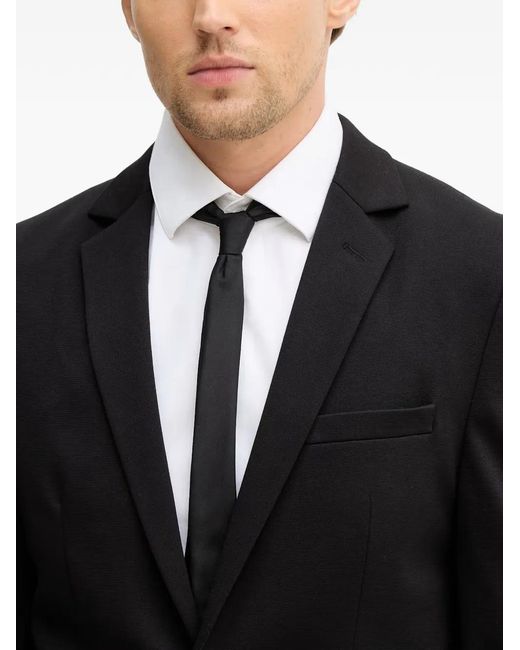 Lindbergh Black Notched-Lapel Suit for men