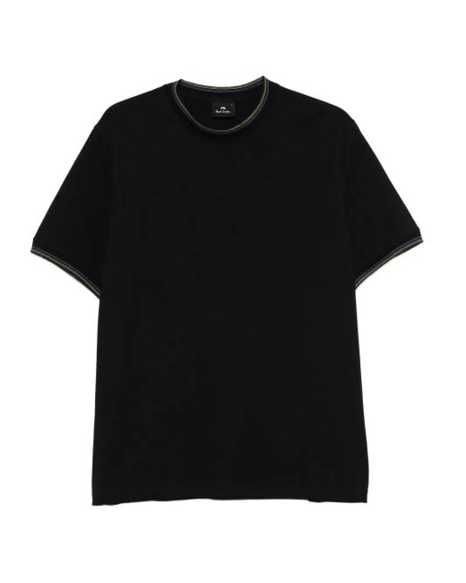 Paul Smith T-Shirt Met Gestreepte Afwerking in het Black voor heren