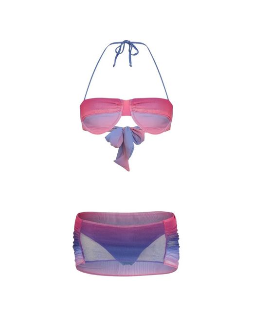 Amir Slama Purple X Tati Barbieri Gradient-Effect Mesh-Panel Bikini