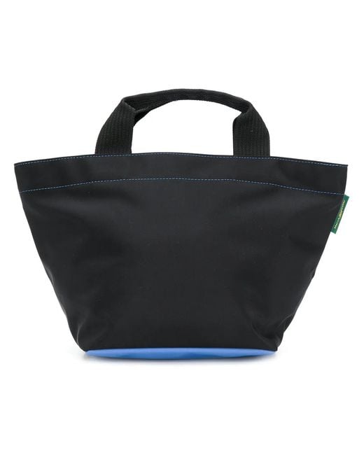 Herve Chapelier Black Contrast Stitch Small Tote Bag