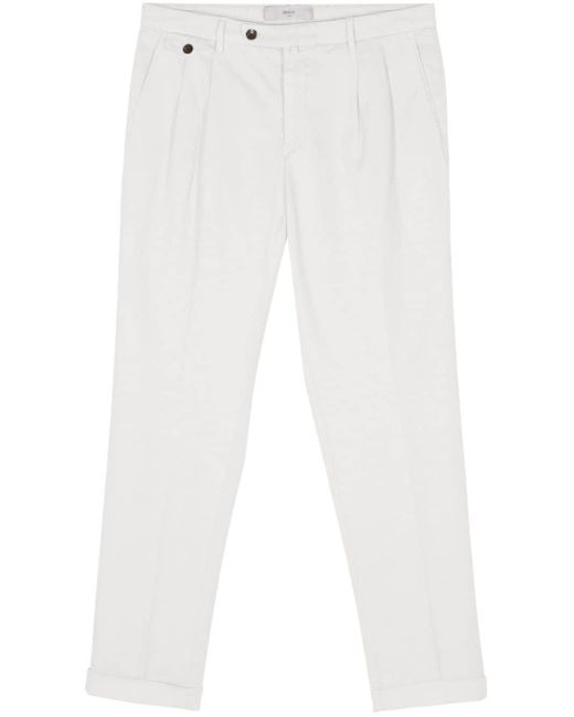 Briglia 1949 White Pleat-detail Straight-leg Trousers for men