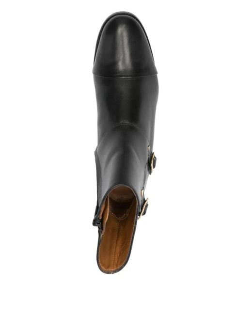 Anne Thomas Black Mr. Thomas Double-Buckle Studded Ankle Boots