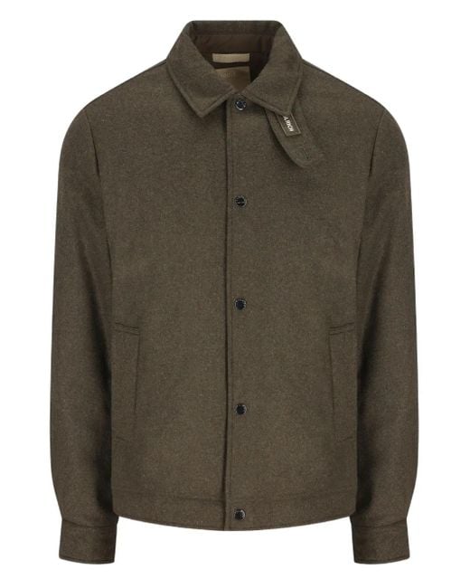 Woolrich Green Button-Fastening Shirt Jacket for men