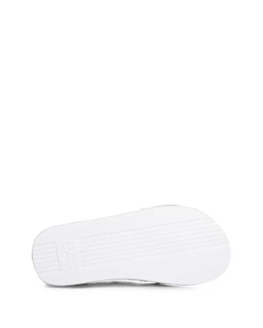 EA7 White Flip-Flops Mit Logo