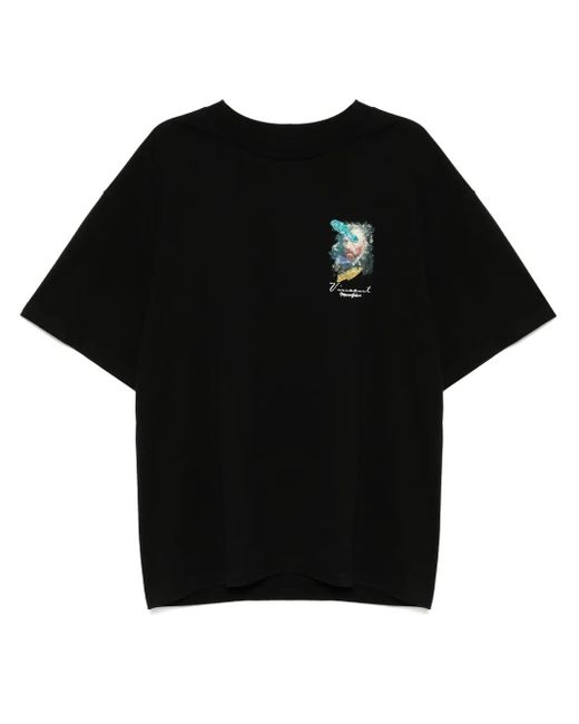 Musium Div. Black Graphic-Print T-Shirt for men