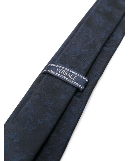 Versace Blue Jacquard Silk Tie for men
