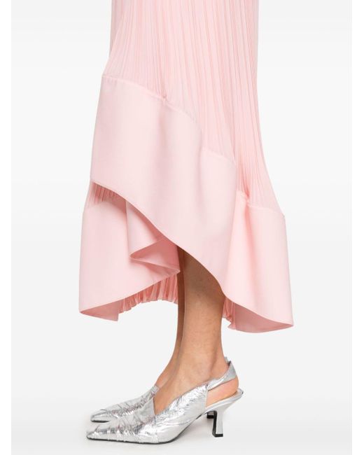 Lanvin Pink Asymmetric Pleated Skirt