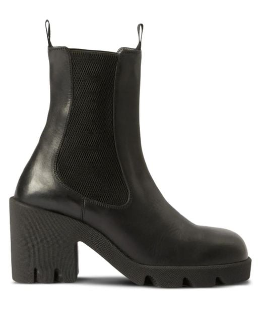Burberry Black Stride Leather Chelsea Boots