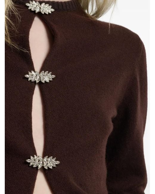 Barrie Brown Jewel-Detail Cashmere Cardigan
