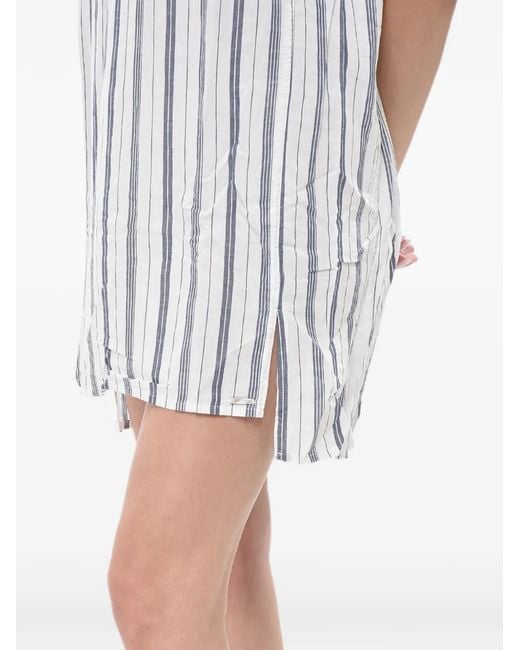 Woolrich White Striped Mini Dress