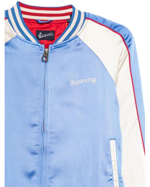 Superdry Blue Striped Bomber Jacket