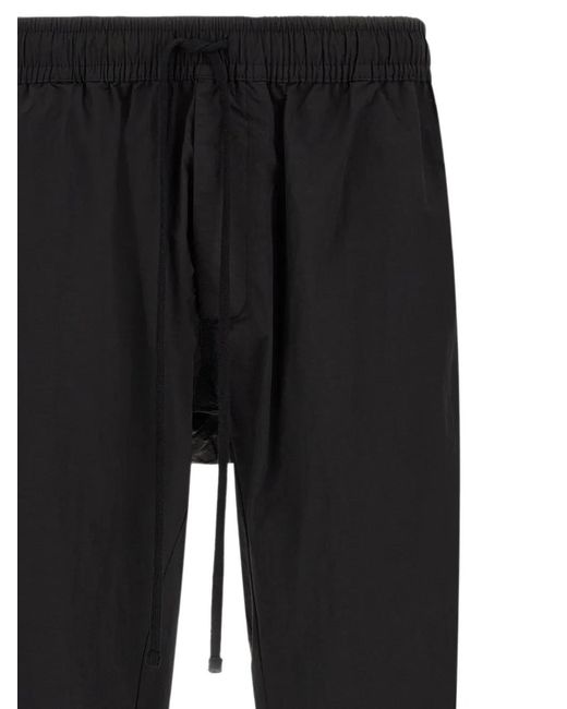 Thom Krom Black Low-Crotch Drawstring Track Pants for men
