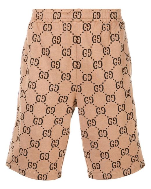 Gucci Brown Gg Jacquard Shorts for men