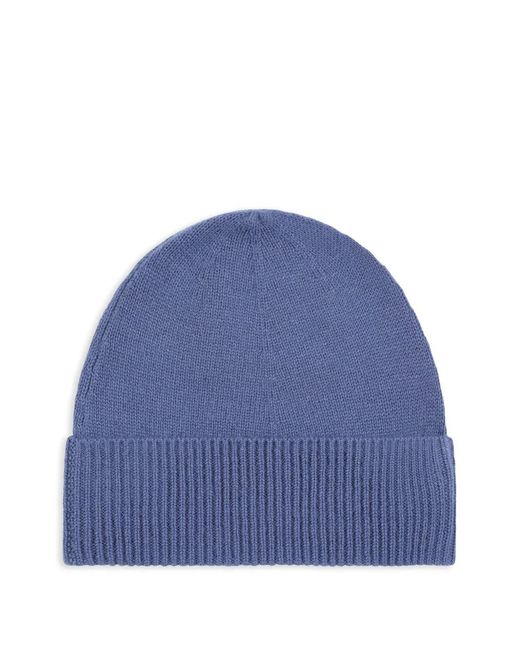Bompard Blue Ribbed Beanie Hat
