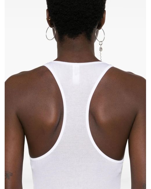 Maison Close White Mini La Femme Amazone Ribbed Dress
