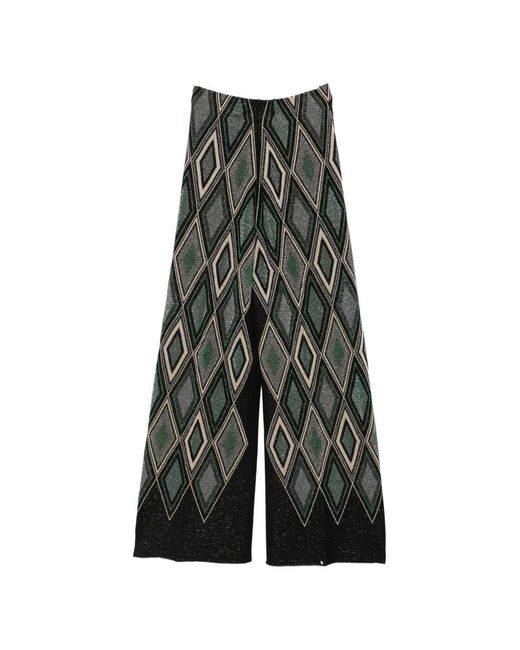 Circus Hotel Gray Argyle-Pattern Palazzo Pants