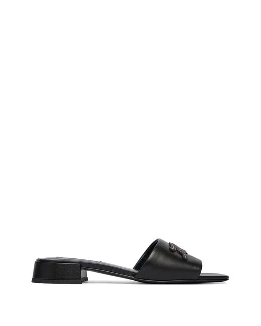 Karl Lagerfeld Black Block-Heel Sandals