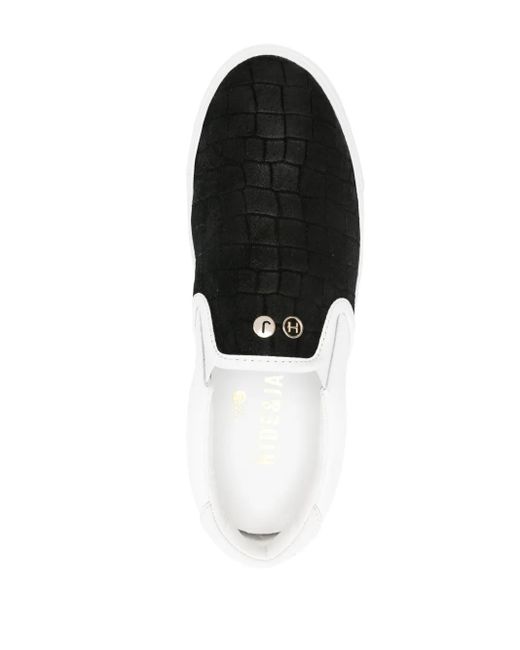 HIDE & JACK Black Fuji Croco Sneakers for men