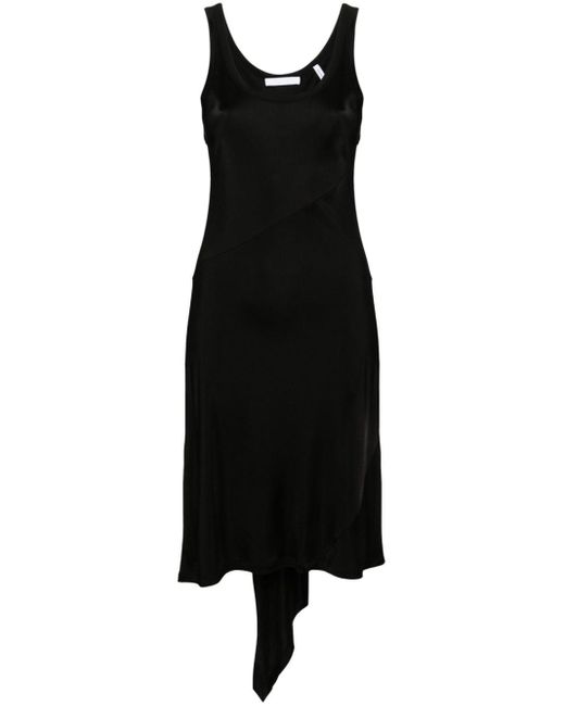 Asymmetric-hem midi dress di Helmut Lang in Black