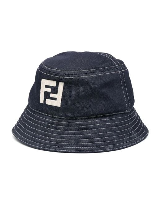 Sombrero de pescador con motivo FF Fendi de hombre de color Blue