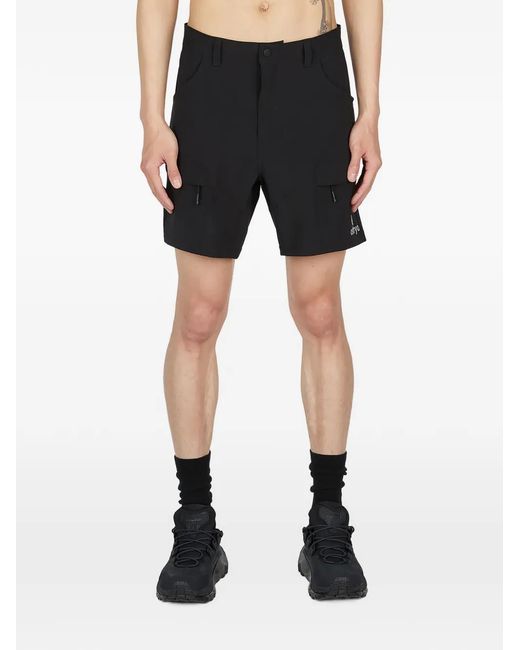Ostrya Black Logo-Print Cargo Shorts for men