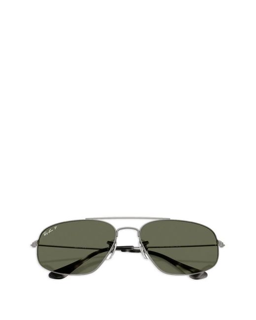 Ray-Ban Green Rectangle-Frame Sunglasses