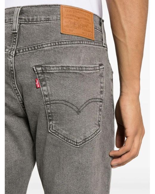 Levi's Gray 502 Taper Cropped Jeans for men
