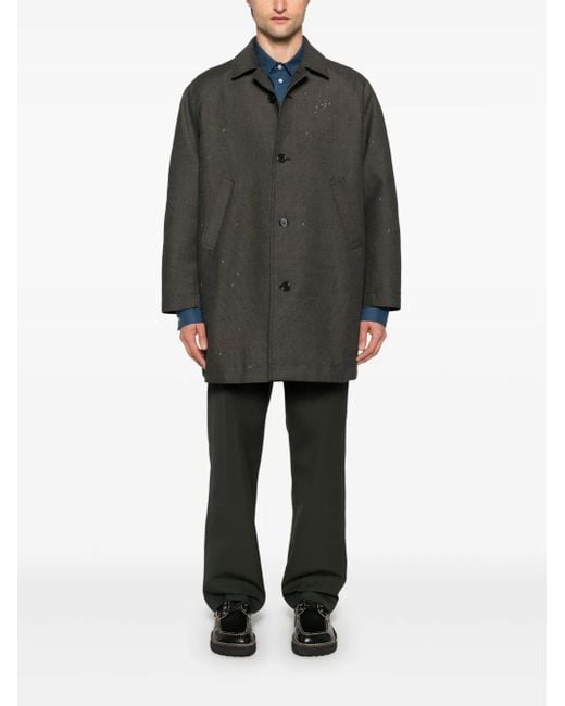 Undercover Gray Decorative-Stitching Coat for men