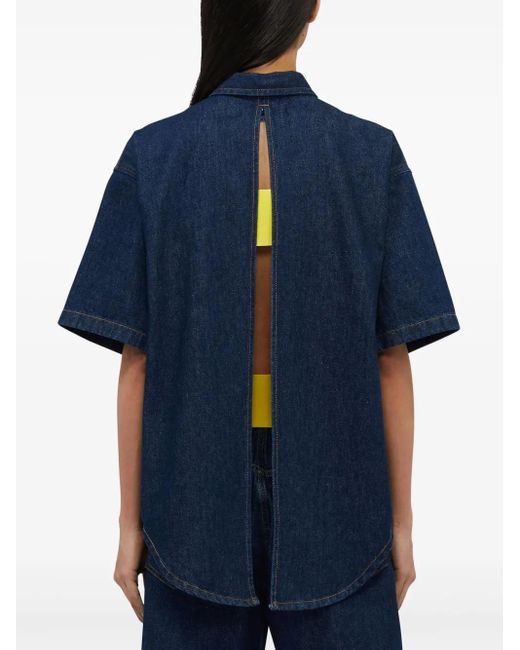 MSGM Blouse Met Open Rug in het Blue