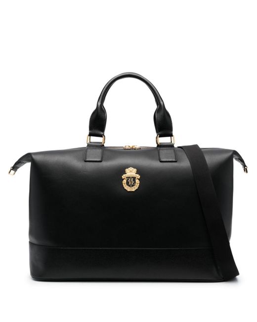Billionaire Nappa Logo-plaque Leather Holdall in Black for Men | Lyst