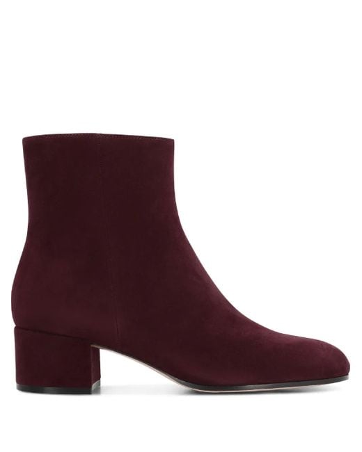 Gianvito Rossi Purple 70Mm Joelle Suede Block-Heel Ankle Boots