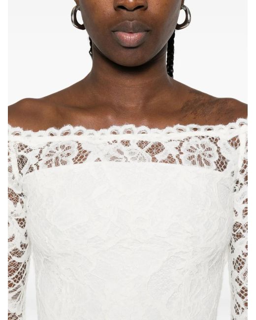 MANURI White Kleid Mit Spitze