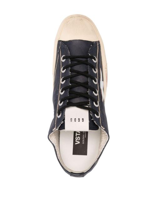 Golden Goose Deluxe Brand Blue V-star Distressed-effect Leather Sneakers for men