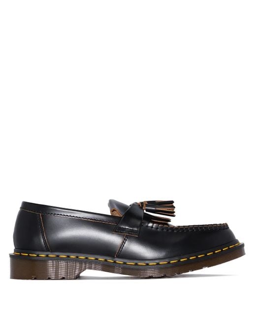 Dr. Martens Black Mie Vintage Tassled Leather Loafers for men