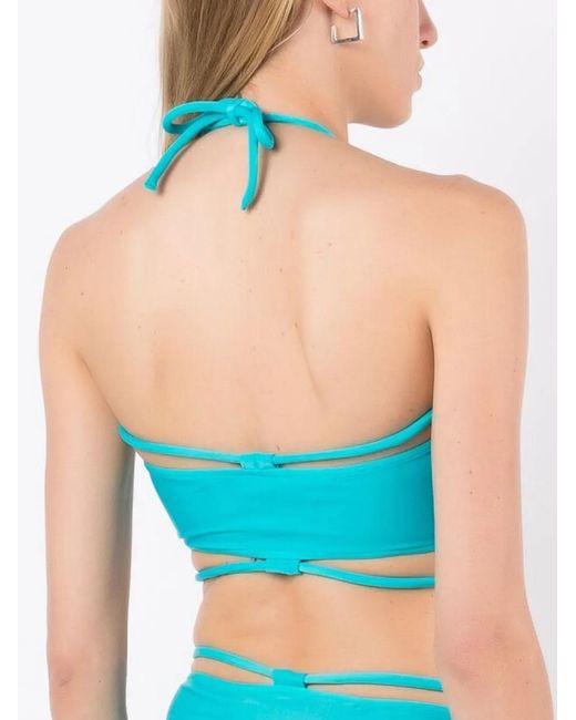 Top de bikini con cuello halter Gloria Coelho de color Blue