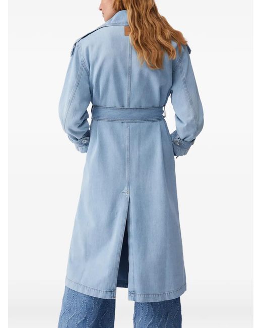 Liu Jo Blue Long Denim Trench Coat