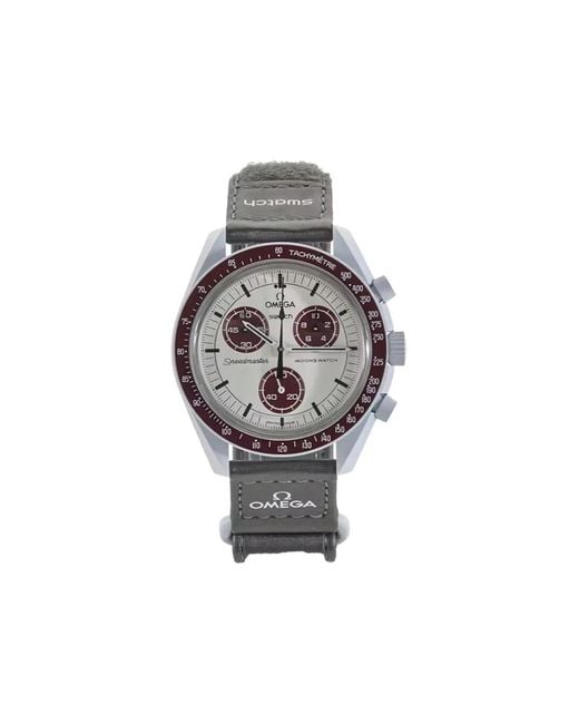 Omega Gray Xswatch Moonswatch Mission To Pluto 42Mm Watch for men