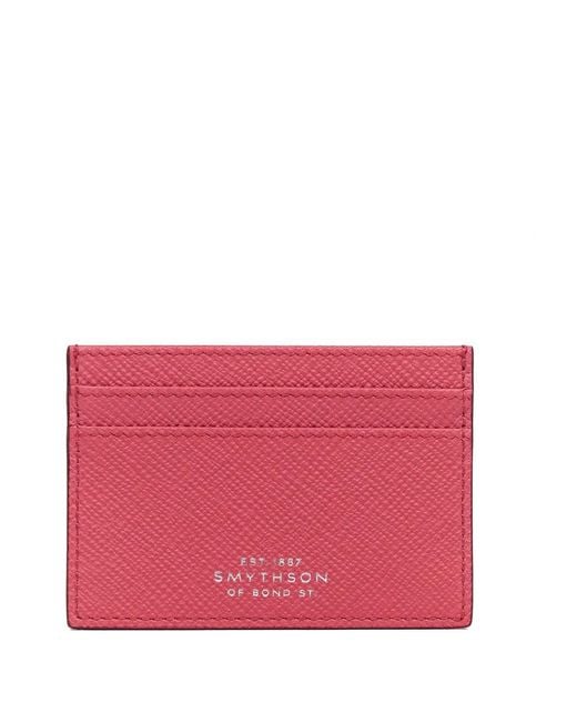 Smythson Pink Panama Leather Flat Card Holder