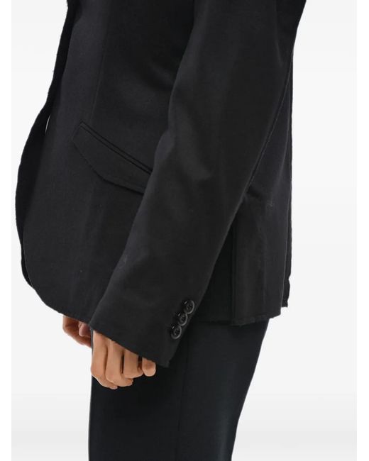 Maurizio Miri Black Raw-Edge Single-Breasted Blazer