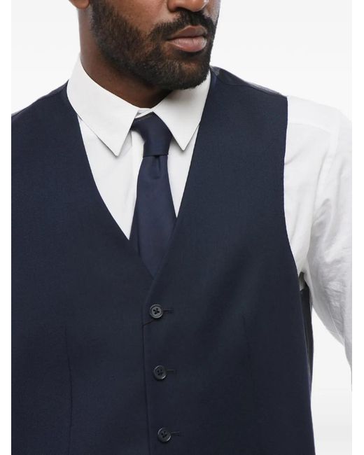 Corneliani Blue Single-Breasted Waistcoat for men