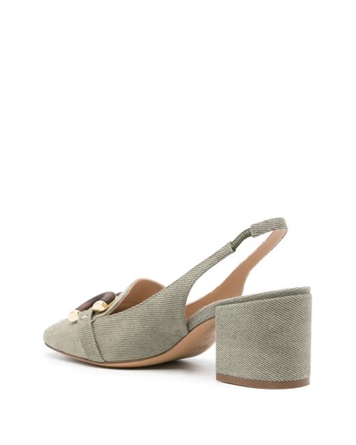 Roberto Festa Metallic Ibiza Denim Slingback Pumps