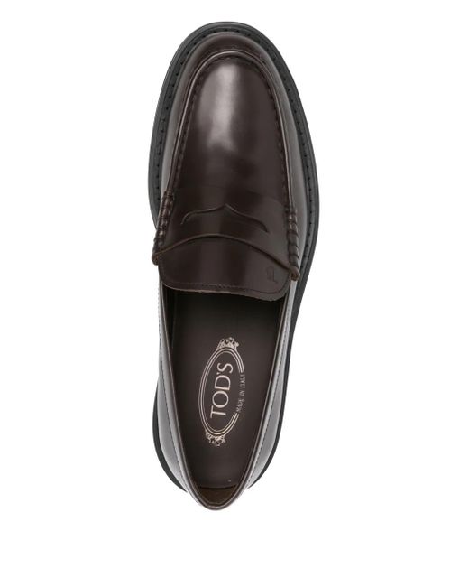 Tod's Black Leather Loafers for men