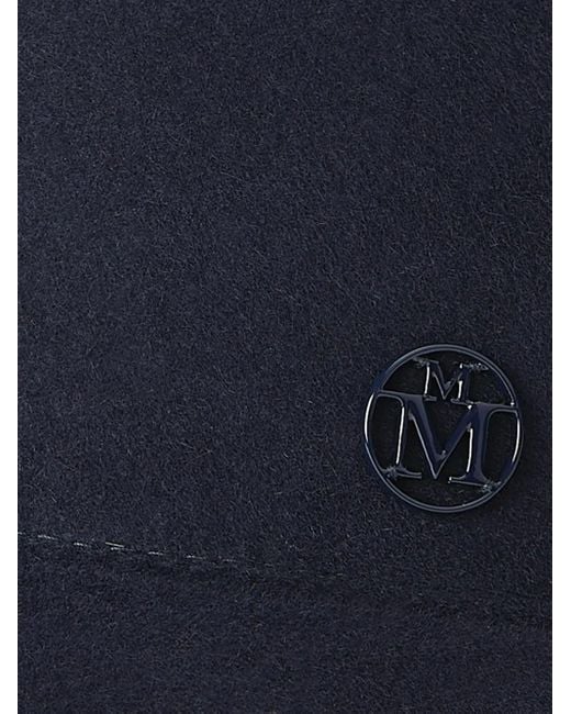 Maison Michel Blue Tiger Wool Logo-Plaque Cap