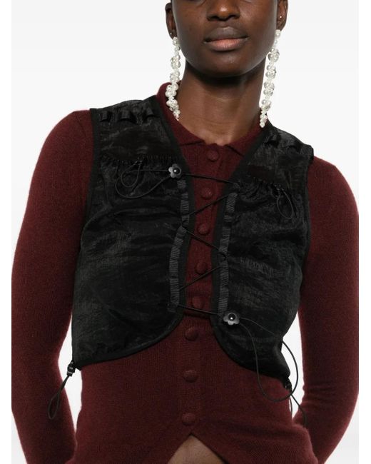 CECILIE BAHNSEN Black Drawstring-Fastening Vest