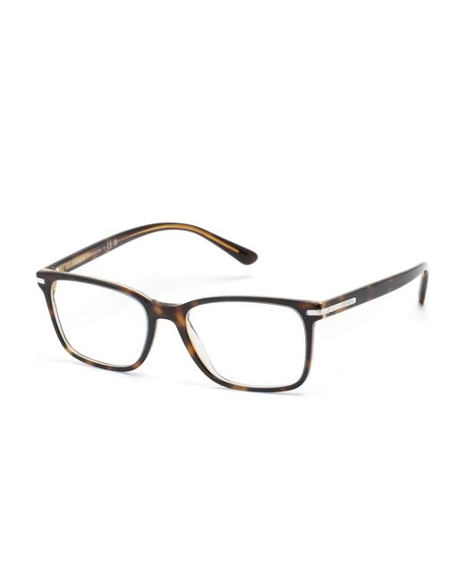 Prada Brown Rectangle-Frame Glasses for men
