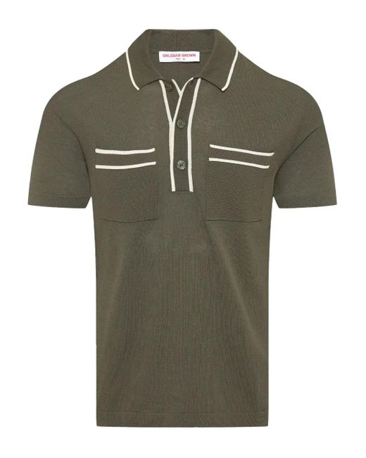 Polo Keeling Con Inserti di Orlebar Brown in Green da Uomo